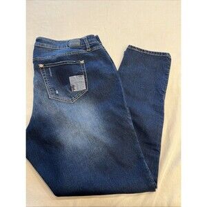 Love Indigo Premium Jeans Women's 18 Blue Denim, Patches, Skinny, Distressed